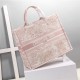 LARGE Dior BOOK TOTE Toile de Jouy Embroidery Pink High