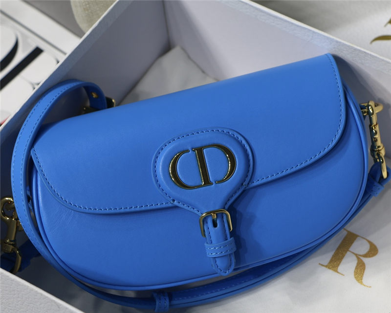 Dior BOBBY EAST-WEST BAG Box Calfskin Blue High