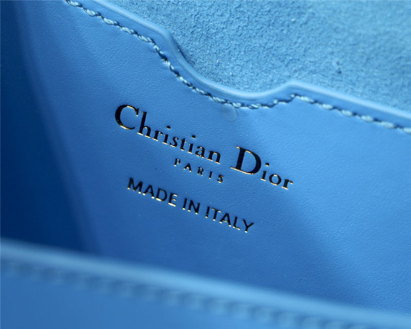 Dior BOBBY EAST-WEST BAG Box Calfskin Blue High