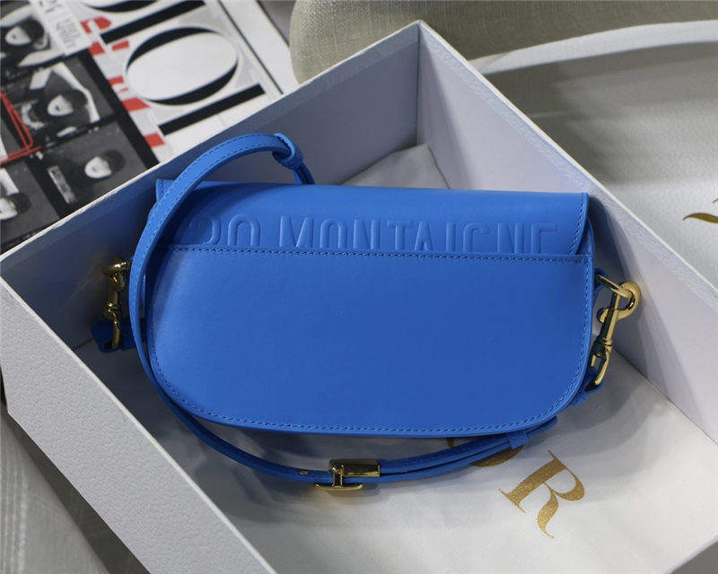 Dior BOBBY EAST-WEST BAG Box Calfskin Blue High