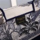 LARGE Dior BOOK TOTE Palm Tree Toile de Jouy Embroidery Black High