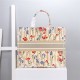 LARGE Dior BOOK TOTE Multicolor Dior Hibiscus Embroidery Beige High