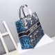 LARGE Dior BOOK TOTE Dior Palms Embroidery Blue High