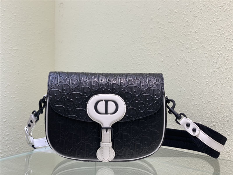 LARGE Dior BOBBY BAG Dior Embossed Leather Black High