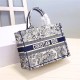 MEDIUM Dior BOOK TOTE Toile de Jouy Embroidery Blue High