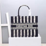 MEDIUM Dior BOOK TOTE D-Stripes Embroidery Blue High