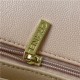 Mini CLASSIC HANDBAG Grained Calfskin Beige Gold Metal A