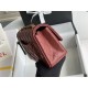 Mini CLASSIC HANDBAG Grained Calfskin Burgundy Gold Metal A