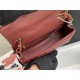 Mini CLASSIC HANDBAG Grained Calfskin Burgundy Gold Metal A