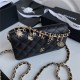 Chanel Wallet on Chain Lambskin Charms & Gold-Tone Metal Black A