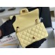 Mini CLASSIC HANDBAG Grained Calfskin Yellow-Lt Gold Metal A