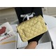 Mini CLASSIC HANDBAG Grained Calfskin Yellow-Lt Gold Metal A