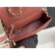 Mini CLASSIC HANDBAG Grained Calfskin Burgundy Silver Metal A