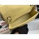 Mini CLASSIC HANDBAG Grained Calfskin Yellow-Lt Silver Metal A