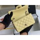 Mini CLASSIC HANDBAG Grained Calfskin Yellow-Lt Silver Metal A