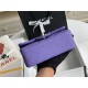 Mini CLASSIC HANDBAG Grained Calfskin Purple Silver Metal A