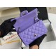 Mini CLASSIC HANDBAG Grained Calfskin Purple Silver Metal A