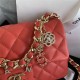 Mini Flap Bag Lambskin Gold-Tone Metal Red A