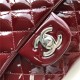 Medium CLASSIC HANDBAG Patent Leather Silver Metal Burgundy A