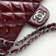 Medium CLASSIC HANDBAG Patent Leather Silver Metal Burgundy A