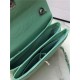 SMALL FLAP BAG WITH TOP HANDLE Lambskin Silver Metal Green A