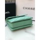 SMALL FLAP BAG WITH TOP HANDLE Lambskin Silver Metal Green A