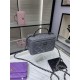 CLUTCH WITH CHAIN AP3593 Shiny Crumpled Calfskin, Strass & Ruthenium-Finish Metal Grey A