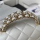 Chanel MINI FLAP BAG With Top Diamond Handle Lambskin & Gold-Tone Metal AS4140 White A