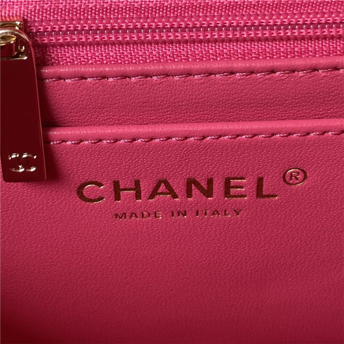 Chanel MINI FLAP BAG With Top Diamond Handle Lambskin & Gold-Tone Metal AS4140 Fuchsia A