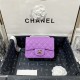 Supermini CLASSIC HANDBAG Grained Calfskin Purple Silver Metal B