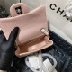 Supermini CLASSIC HANDBAG Grained Calfskin Pink Silver Metal B