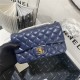 Mini CLASSIC HANDBAG Lambskin Gold Metal Navy B