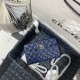 Mini CLASSIC HANDBAG Lambskin Silver Metal Navy B