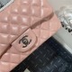 Mini CLASSIC HANDBAG Lambskin Silver Metal Pink B