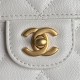 Chanel SMALL FLAP BAG WITH TOP HANDLE AS5166 Grained Calfskin White High