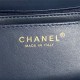 Chanel SMALL FLAP BAG WITH TOP HANDLE AS5166 Grained Calfskin Blue High