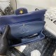 Medium CLASSIC HANDBAG Lambskin Navy Blue Gold Metal B