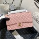 Medium CLASSIC HANDBAG Lambskin Pink Gold Metal B