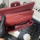 Medium CLASSIC HANDBAG Lambskin Burgundy Silver Metal B