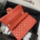 Large CLASSIC HANDBAG Lambskin Gold Metal Orange B