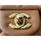 Medium CLASSIC HANDBAG Grained Calfskin Caramel Gold Metal A