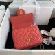 Supermini FLAP BAG Lambskin Gold-Metal AS1786 Red A