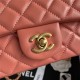 Mini FLAP BAG Lambskin Gold-Metal AS1787 Coral A