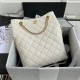 Shopping Bag Calfskin Crystal Pearls & Gold-Tone Metal White A (OUT OF STOCK)