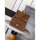 Mini CLASSIC HANDBAG Suede Gold Metal Brown A