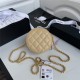 Clutch with Chain Lambskin Zirconium & Gold-Tone Metal Yellow A