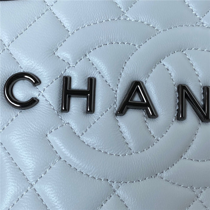 Chanel STAR HANDBAG Lambskin & Pewter-Tone Metal AS4579 White A