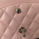 Medium CLASSIC HANDBAG Grained Calfskin Pink Silver Metal A