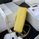 Mini CLASSIC HANDBAG Grained Calfskin Yellow Gold Metal A