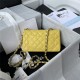 Mini CLASSIC HANDBAG Grained Calfskin Yellow Silver Metal A